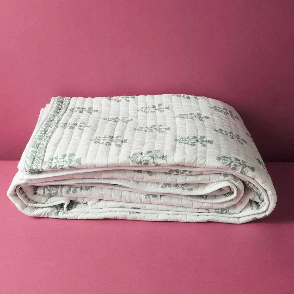 🎉LAST PIECE‎ 🎉RACHEL ZOE Block Print Stitch Quilt